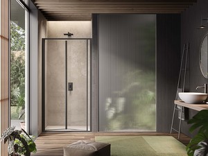 Sax Folding Shower Door Ext. 72/76 cm Transparent Matt Black