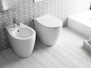 WC à poser Sentimenti Neo 52x36 cm adossé au mur sortie horizontale/verticale blanc brillant