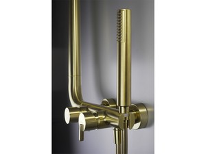 2-Funktionen-Duschsäule Silia, Ausführung in gebürstetem Gold