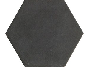 Carrelage hexagonal Six Black 21x18,2 grès cérame teinte unie noir charbon