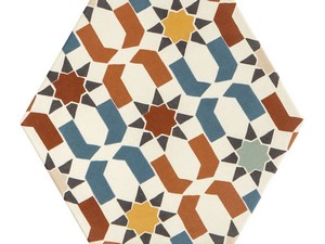 Carrelage hexagonal Six Deco Marrakech Color 21x18,2 grès cérame décoré