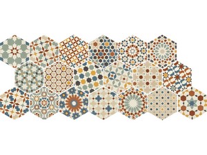 Carrelage hexagonal Six Deco Marrakech Color 21x18,2 grès cérame décoré