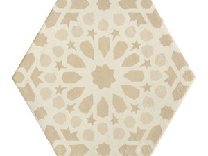 SIX DECO MARRAKECH LIGHT 21X18,2 DECORATED HEXAGONAL PORCELAIN TILE