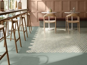 SIX DECO AGADIR 21X18,2 DECORATED HEXAGONAL PORCELAIN TILE