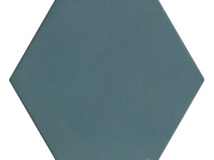 SIX TEAL 21X18,2 PLAIN PETROL BLUE HEXAGONAL PORCELAIN TILE