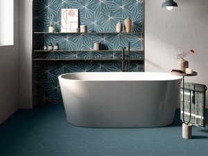 SIX DECO RABAT 21X18,2 DECORATED HEXAGONAL PORCELAIN TILE