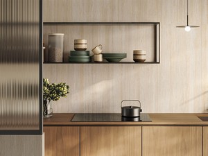Fliese 3,5 mm Slim Navona Beige gestreift 50x100 Feinsteinzeug Travertinoptik 3D