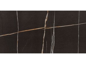Piastrella Sottile 3,5 mm Slim Sahara Noir 50X100 Gres Effetto Marmo Nero