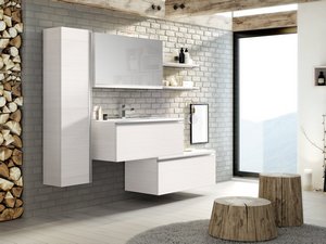 Meuble tiroir salle de bains Smart 90 89x45 cm h35,5 mélèze blanc