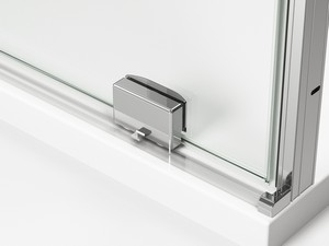 SMOOTH WALK-IN WITH SLIDING DOOR 120XH200 EXT. 1 cm TRANSP. CRYSTAL 8 mm AND CHROME OUTLINES