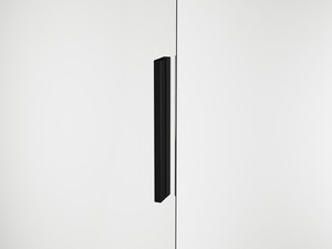 Douche à l’italienne avec porte coulissante Smooth 160xH200 Ext 1 cm verre transparent 8 mm profilés noir mat
