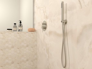 Set Duplex Handbrause + Schlauch Spring Edelstahl 304 gebürstet