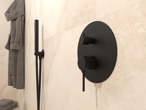 Blende für Duscharmatur einbau 2 Wege Spring Edelstahl 304 Schwarz matt