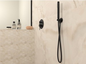 Set Duplex Handbrause + Schlauch Spring Edelstahl 304 Schwarz matt