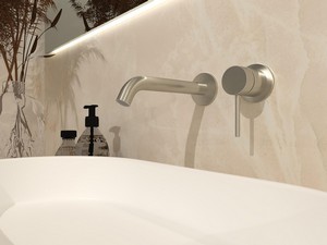 Mitigeur de lavabo encastré mural sans bonde Spring Inox 304 brossé