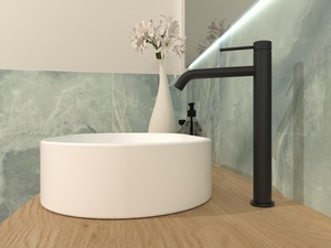 Mitigeur de lavabo haut sans bonde Spring Inox 304 noir mat