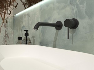 Mitigeur de lavabo encastré mural sans bonde Spring Inox 304 noir mat