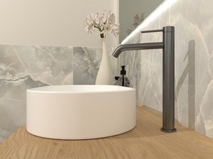 Mitigeur de lavabo haut sans bonde Spring Inox 304 Gun Metal