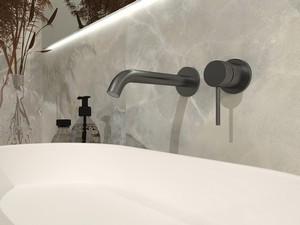 Mitigeur de lavabo encastré mural sans bonde Spring Inox 304 Gun Metal