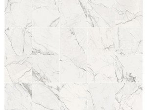 Carrelage Statuario Bianco 60x60 grès cérame effet marbre blanc mat