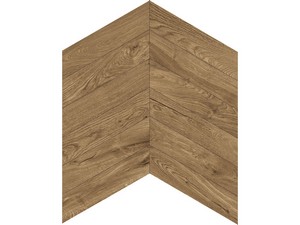 Piastrella Studio Chevron Brown 11x54 Gres Effetto Legno a Spina Ungherese Naturale