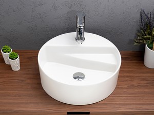 Vasque à poser Bellagio rond Ø42 H15 cm céramique blanc brillant