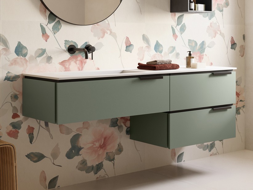 Set Bagno Verde Salvia – Tenda Doccia Impermeabile 182x182 Cm + 3 Tappeti Morbidi Antiscivolo – Lusso