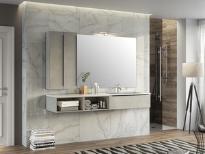 Trendy Bathroom Furniture 190 cm 1 Drawer And Right White Matt Washbasin