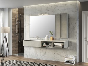 Trendy Bathroom Furniture 190 cm 1 Drawer And Left Glossy White Washbasin
