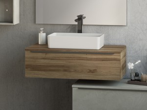 Mobile Bagno Trendy 90 Cm Noce Belgravia Con Toppino Per Lavabo Appoggio