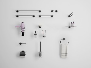 Support sèche-cheveux Tuli noir mat