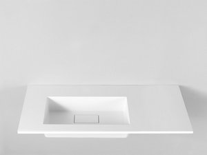 Mobile Bagno Trendy 115 cm Cemento e Lavabo Hide Sinistro Bianco Opaco