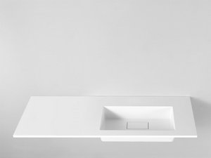 Mobile Bagno Trendy 141 cm Cemento con Lavabo Hide Dx Bianco Lucido