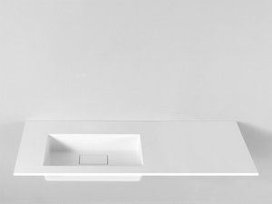 Mobile Bagno Trendy 141 cm Cemento con Lavabo Hide Sx Bianco Lucido