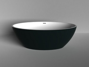 Freistehende Badewanne NEMO5 Solid Surface Zweifarbig 150X70 Weiß Glänzend und Grün Glänzend