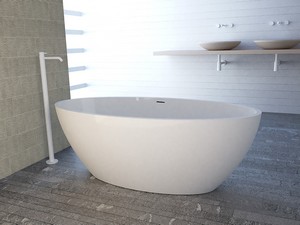 Freistehende Badewanne NEMO6 Solid Surface 165X80 Weiß Glänzend