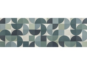 Wandfliese Velvet Round Mix 30x90 geometrische Dekor Blau und Grün