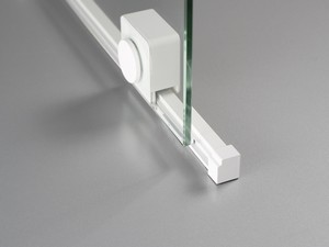 Douche à l’italienne Prizma porte coulissante 90 cm H195 ext. 88-90 cm verre 6 mm transparent profilés blanc mat
