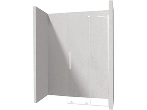 Douche à l’italienne Prizma porte coulissante 90 cm H195 ext. 88-90 cm verre 6 mm transparent profilés blanc mat