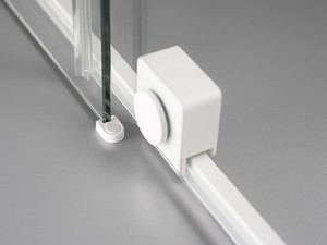 Douche à l’italienne Prizma porte coulissante 90 cm H195 ext. 88-90 cm verre 6 mm transparent profilés blanc mat