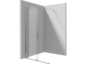 Douche à l’italienne Prizma porte coulissante 90 cm H195 ext. 88-90 cm verre 6 mm transparent profilés chrome