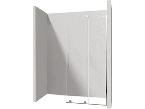 Douche à l’italienne Prizma porte coulissante 90 cm H195 ext. 88-90 cm verre 6 mm transparent profilés chrome