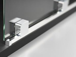 Douche à l’italienne Prizma porte coulissante 90 cm H195 ext. 88-90 cm verre 6 mm transparent profilés chrome