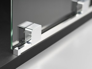 Douche à l’italienne Prizma porte coulissante 90 cm H195 ext. 88-90 cm verre 6 mm transparent profilés chrome