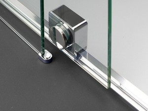 Douche à l’italienne Prizma porte coulissante 90 cm H195 ext. 88-90 cm verre 6 mm transparent profilés chrome