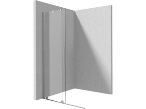 Douche à l’italienne Prizma porte coulissante 90 cm H195 ext. 88-90 cm verre 6 mm transparent profilés inox brossé