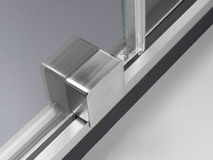 Douche à l’italienne Prizma porte coulissante 90 cm H195 ext. 88-90 cm verre 6 mm transparent profilés inox brossé