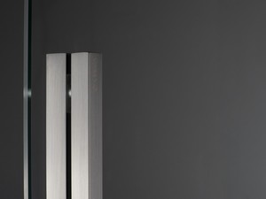 Douche à l’italienne Prizma porte coulissante 90 cm H195 ext. 88-90 cm verre 6 mm transparent profilés titane