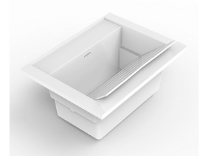 SMART Space-Saving Laundry Cabinet 60 cm 1 Door White Larch and WASH Sink