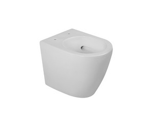 WC à poser adossé au mur Cardano Vortex gain de place P49 blanc brillant